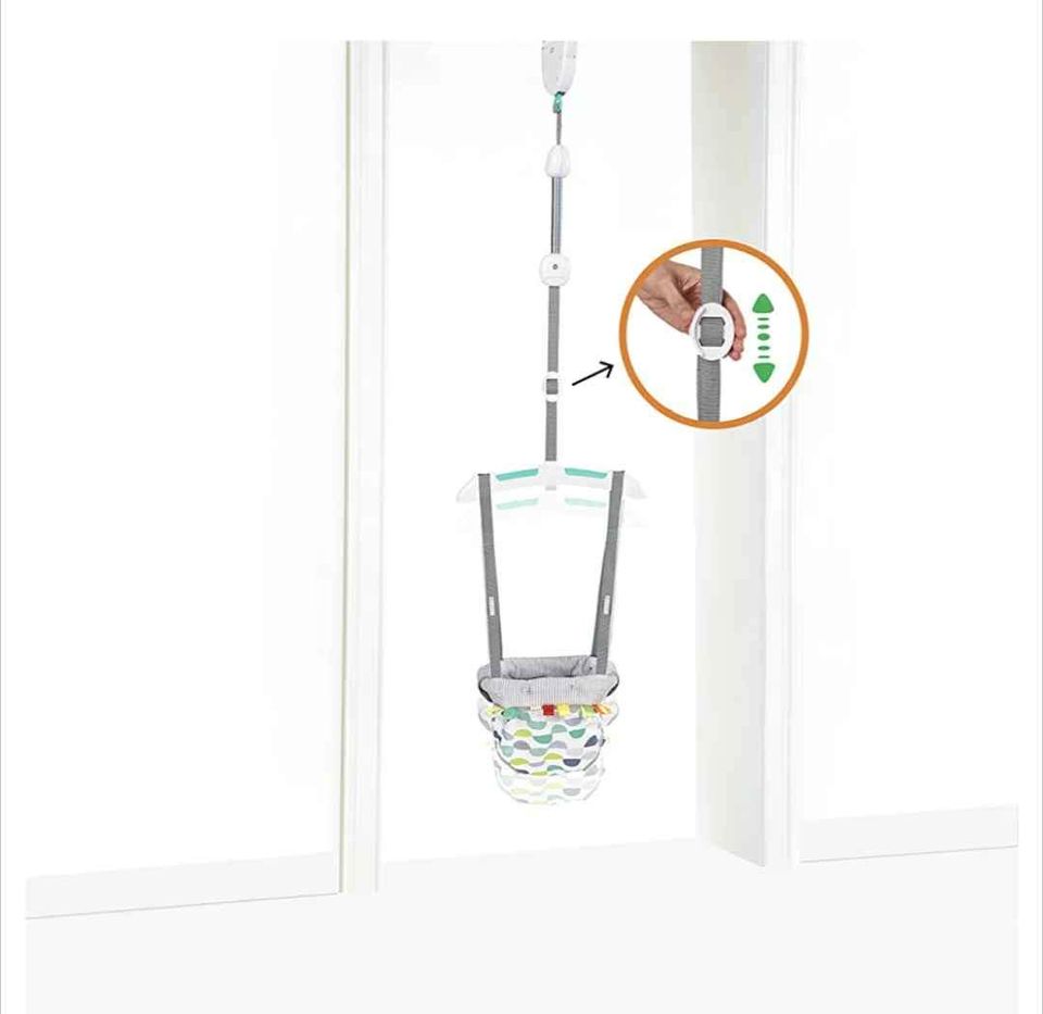 Bright Starts Playful Parade Door Jumper for Baby with Adjustable Strap, 6 Months
