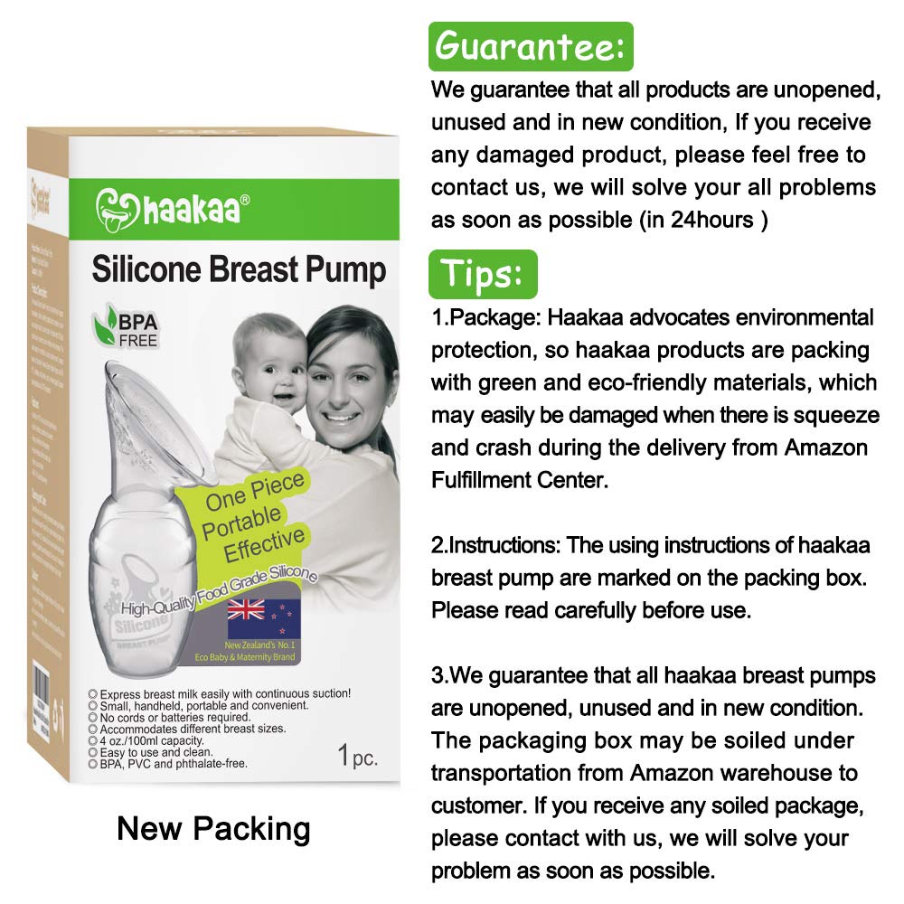 haakaa Manual Breast Pump for Breastfeeding 4oz/100ml