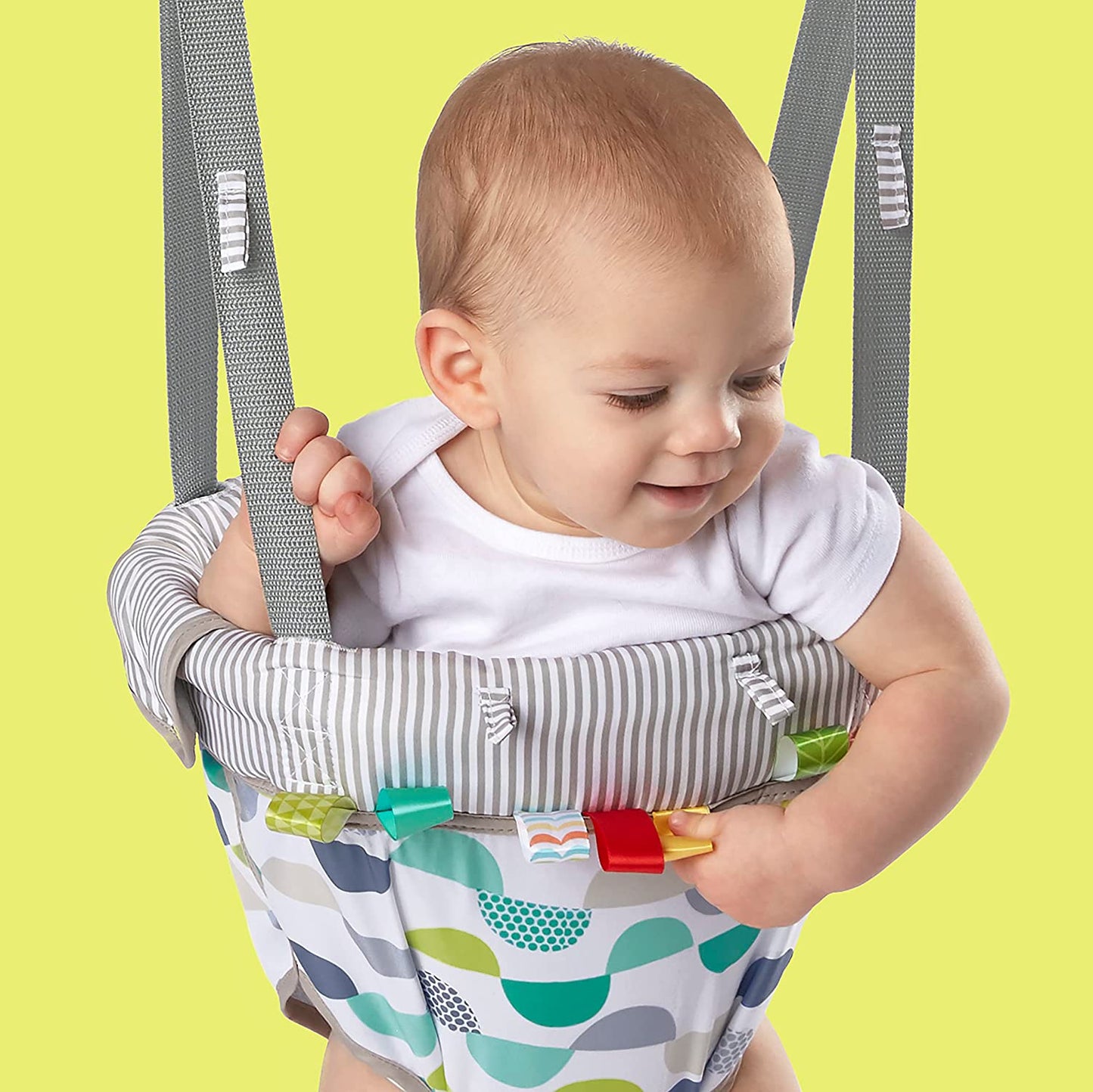 Bright Starts Playful Parade Door Jumper for Baby with Adjustable Strap, 6 Months