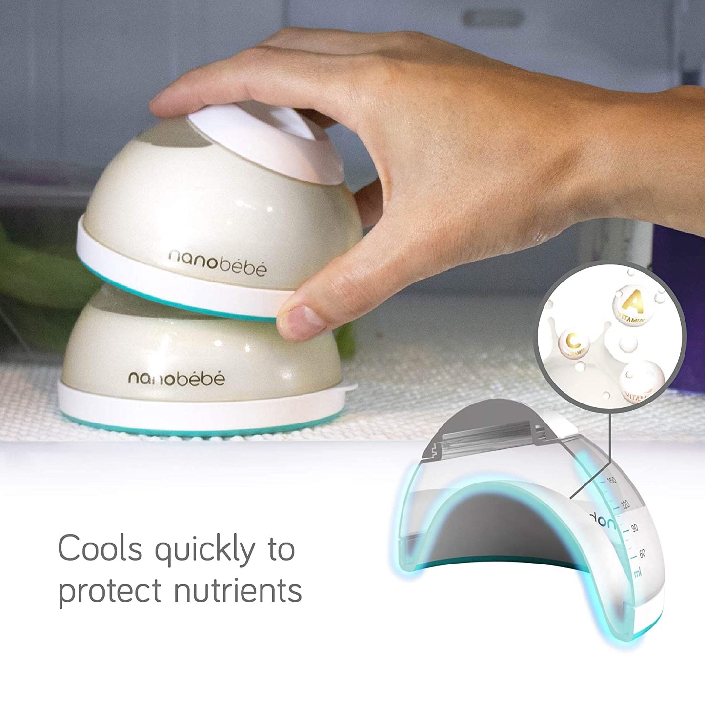 Nanobebe Baby Bottles Breastmilk Starter Set, Anti Colic Newborn Bottle Protects Breast Milk Nutrients, Breastfed Baby Bottles Set Includes Bottle Warmer (ttpm Award Winner)
