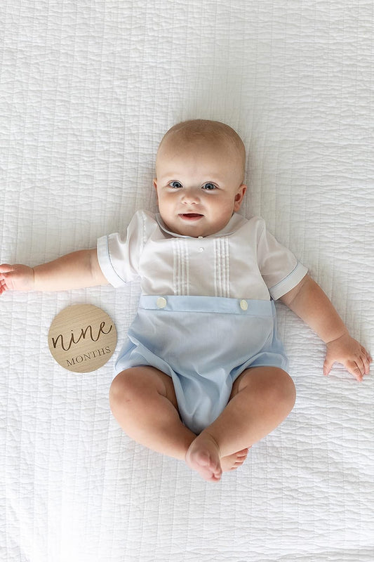 Wooden Milestone Photo Cards, Baby Announcement Cards, Double Sided Photo Prop Monthly Milestone Discs