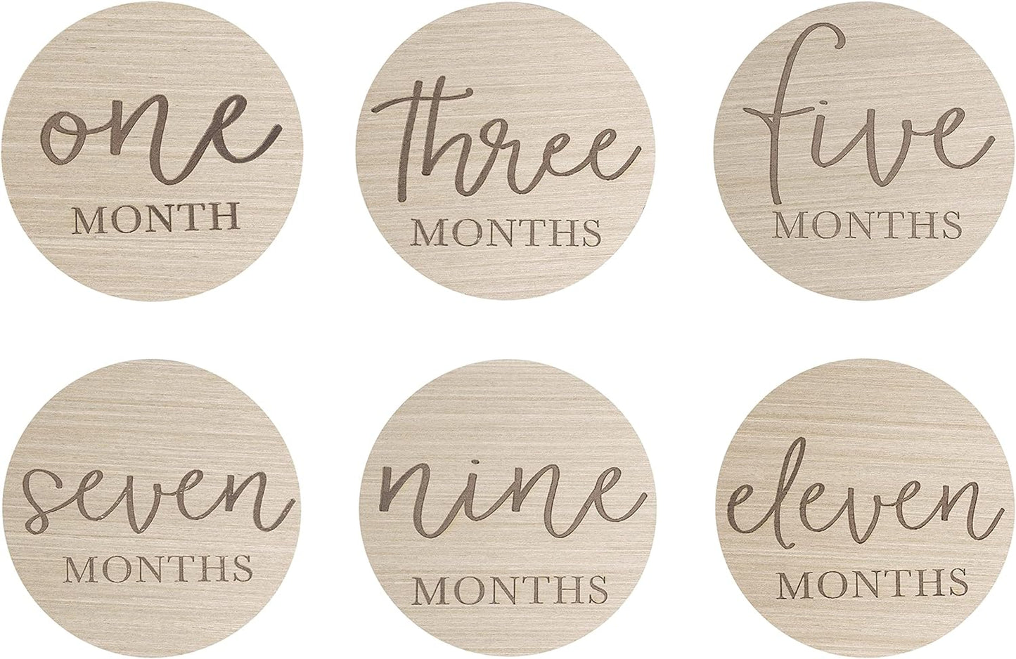 Wooden Milestone Photo Cards, Baby Announcement Cards, Double Sided Photo Prop Monthly Milestone Discs