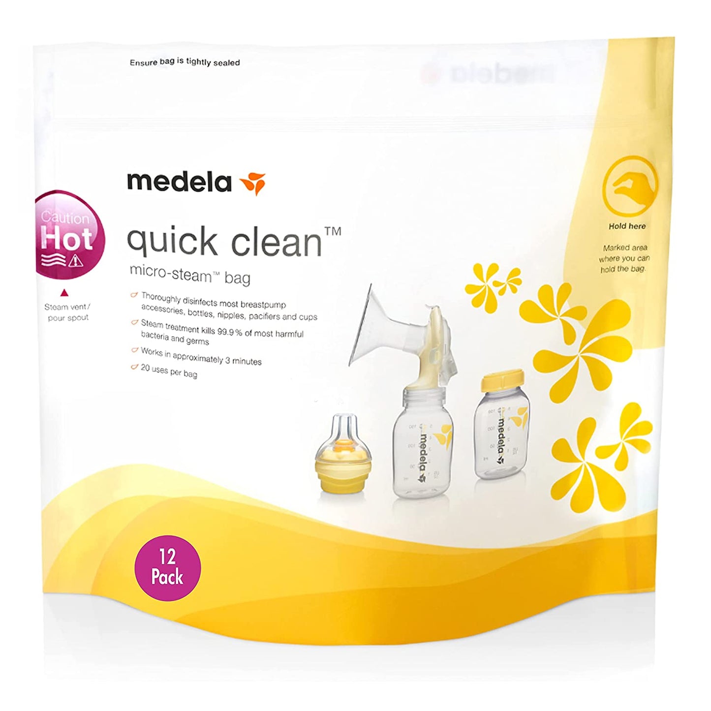 Medela Quick clean Micro-Steam bags, 12 Count